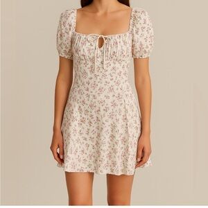 Reformation Pink Floral Corbin Mini Dress